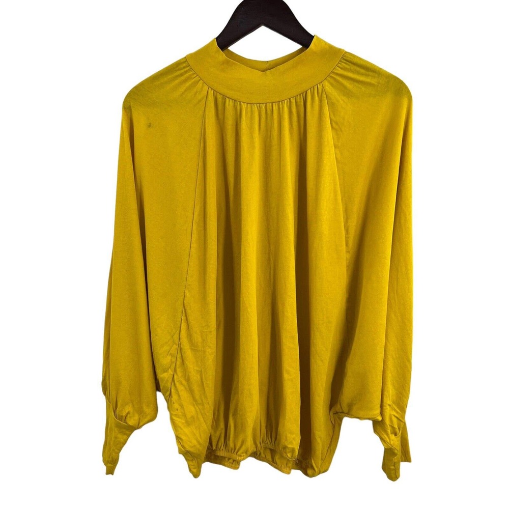LAMade‎ Yellow Mock Neck Dolman Sleeve Top